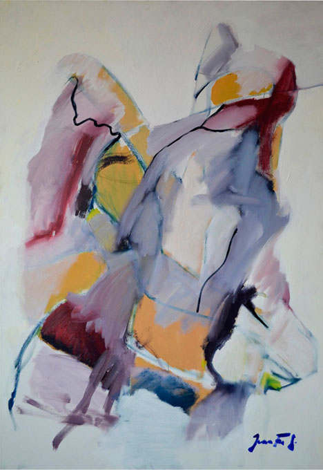 juan francisco Gonzalez, Mujer que camina, obra representativa, Óleo sobre lienzo, verde, rojo, arte, celeste contemporaneo